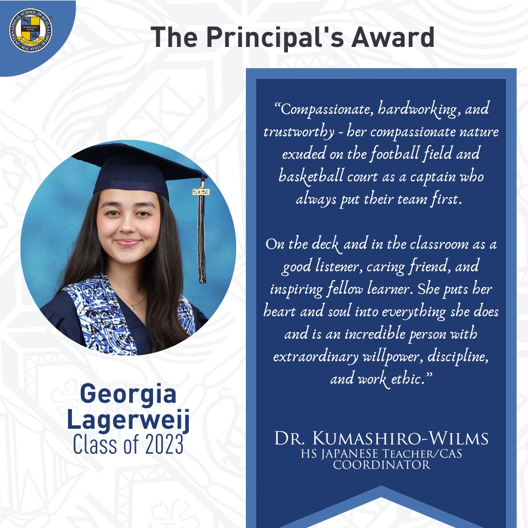 Principal’s Award awarded to Georgia Lagerweij