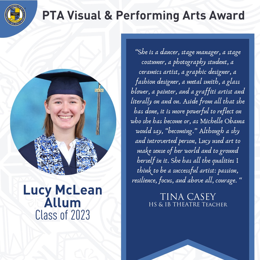 PTA Visual and Performing awarded to Lucy McLean Allum