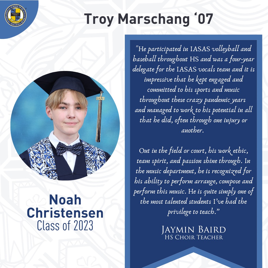 Troy Marschang ’07 Award awarded to Noah Christensen