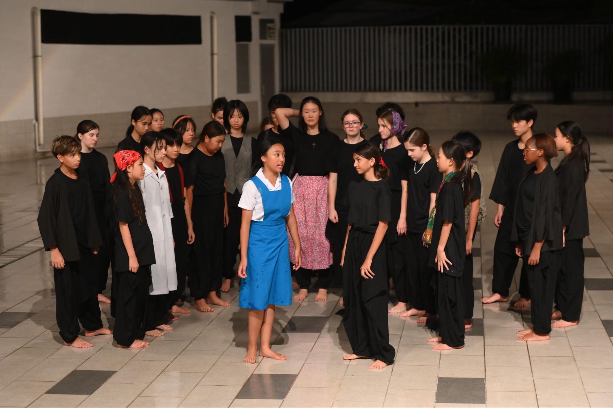 Students performance at the Amphitheatre
